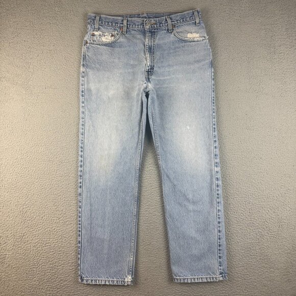 VTG Levis Jeans Mens 36x30 Blue Faded Straight Leg Reg Fit 505 Classic American - Picture 1 of 12